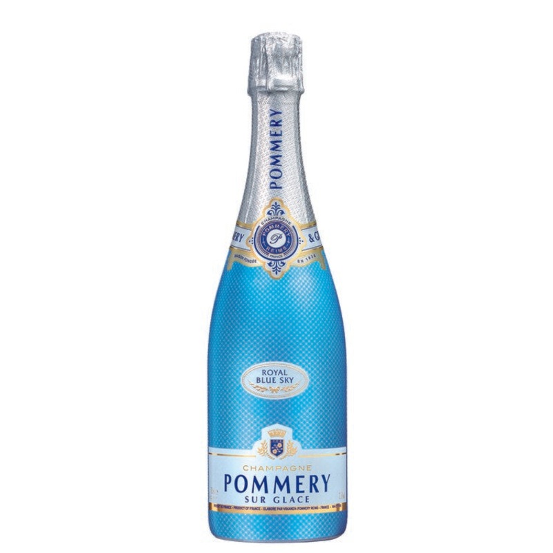 POMMERY CHAMPAGNE DRY ROYAL BLUE SKY SUR GLACE 750ML