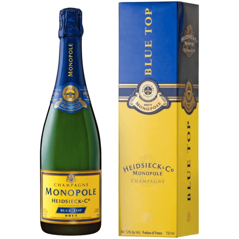 HEIDSIECK & CO. MONOPOLE CHAMPAGNE BRUT BLUE TOP W/ GIFT BOX 750ML