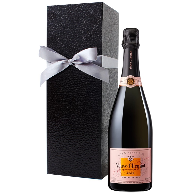 VEUVE CLICQUOT CHAMPAGNE BRUT ROSE W/ DESIGNER GIFT BOX 750ML