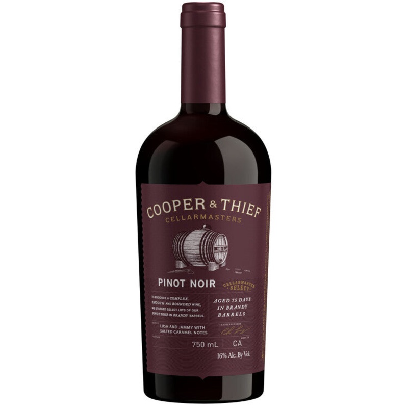 COOPER & THIEF PINOT NOIR AGED 75 DAYS IN BRANDY BARRELS CALIFORNIA 2019 750ML