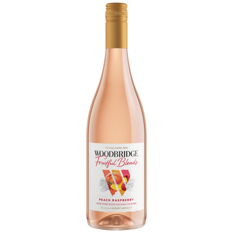 WOODBRIDGE FRUITFUL BLENDS PEACH RASPBERRY FLAVORED WINE 750ML