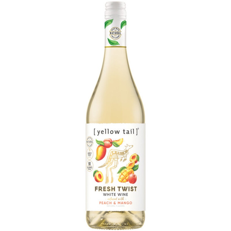 YELLOW TAIL FRESH TWIST WHITE WINE INFUSED WITH PEACH & MANGO 750ML