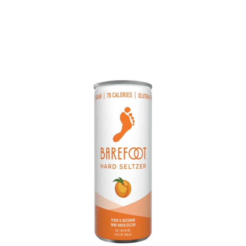 BAREFOOT HARD SELTZER PEACH & NECTARINE 6/4 PK 250 mL (24 Pack)