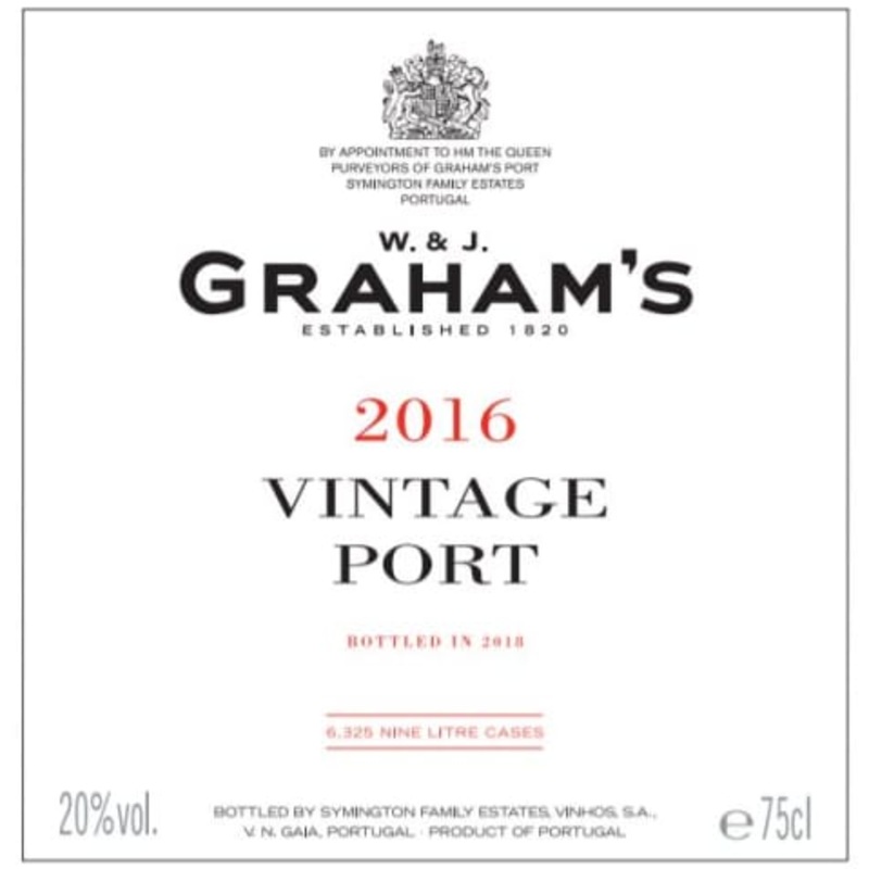 GRAHAM'S VINTAGE PORT 2016 2016 750 mL