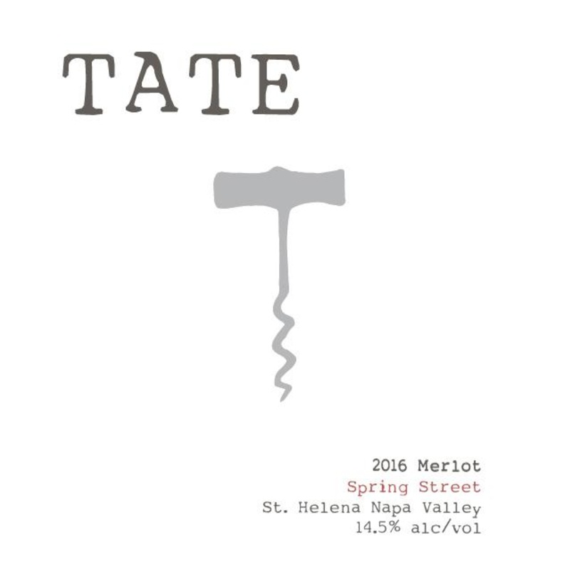 TATE WINE MERLOT SPRING STREET NAPA 2018 750 mL