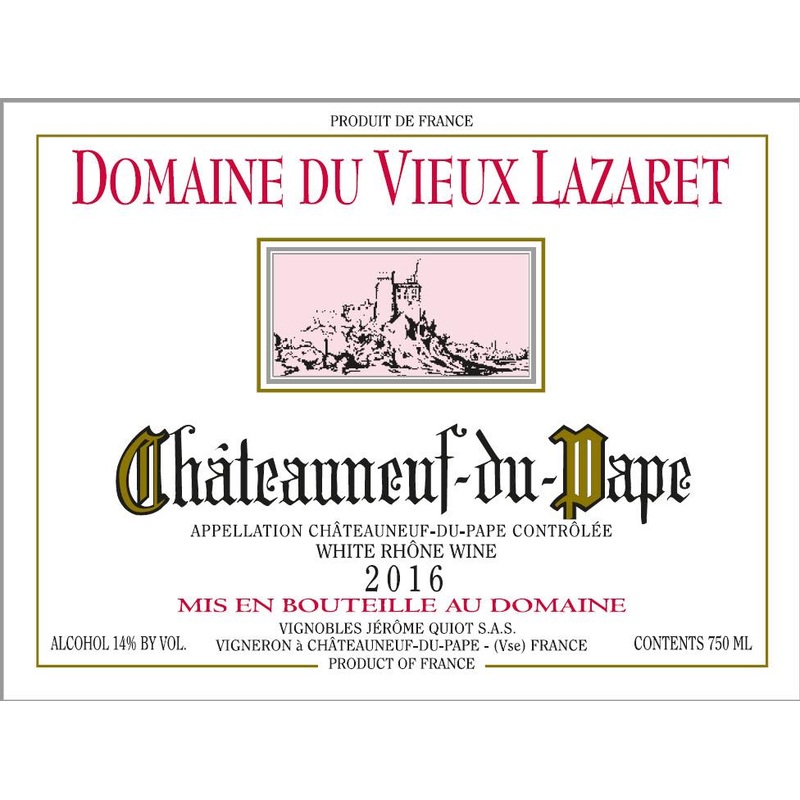 DOM VIEUX LAZARET CHATEAUNEUF-DU-PAPE BLANC 2020 750 mL