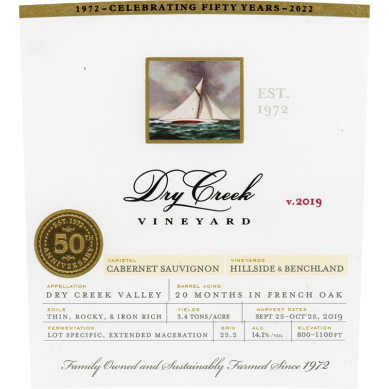 DRY CREEK CABERNET SAUVIGNON 2019 750 mL