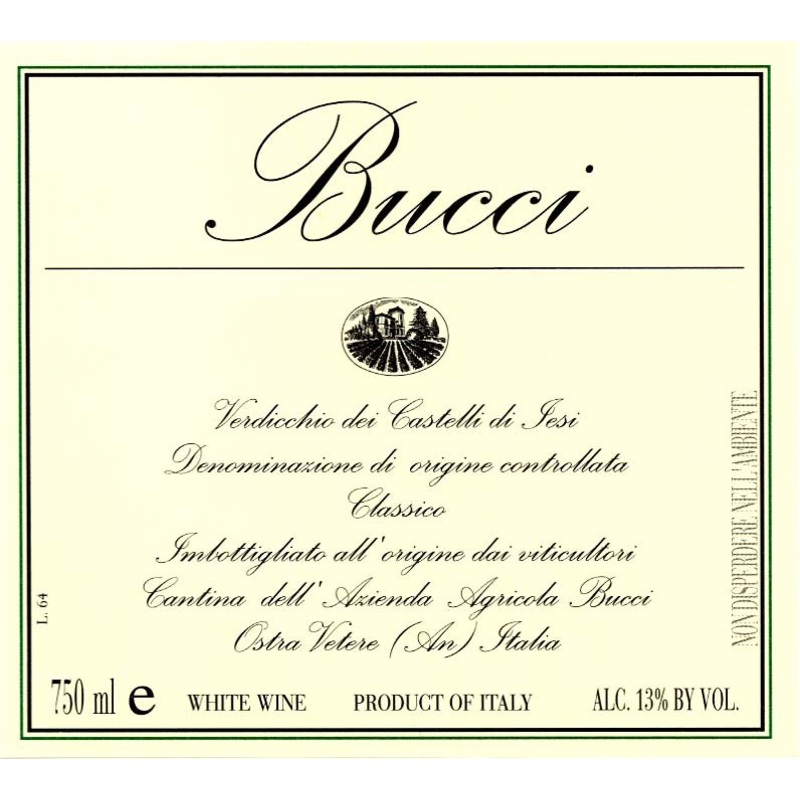 BUCCI VERDICCHIO CLASSICO DEI CAST DI JESI 2021 375 mL