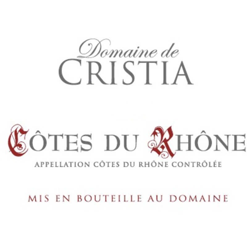 DOM CRISTIA COTES DU RHONE ORGANIC 2021 750 mL
