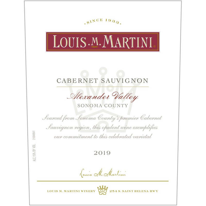 LOUIS M MARTINI CABERNET SAUV ALEXANDER VALLEY 2019 750 mL