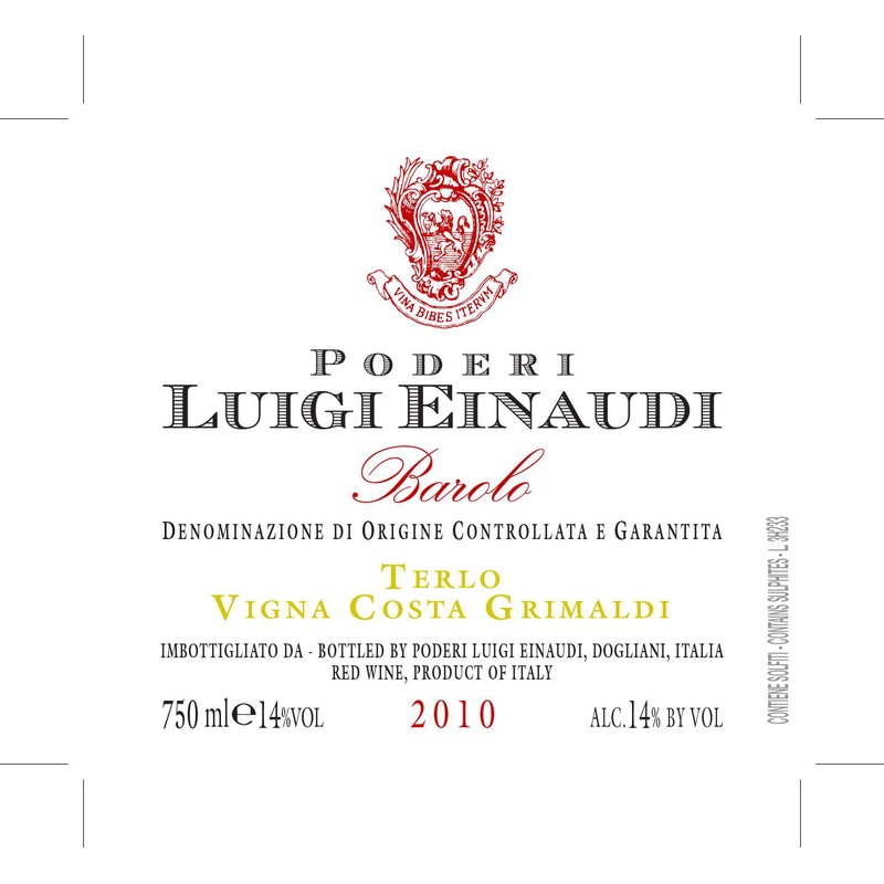 LUIGI EINAUDI BAROLO VIGNA COSTA GRIMAL 2018 750 mL