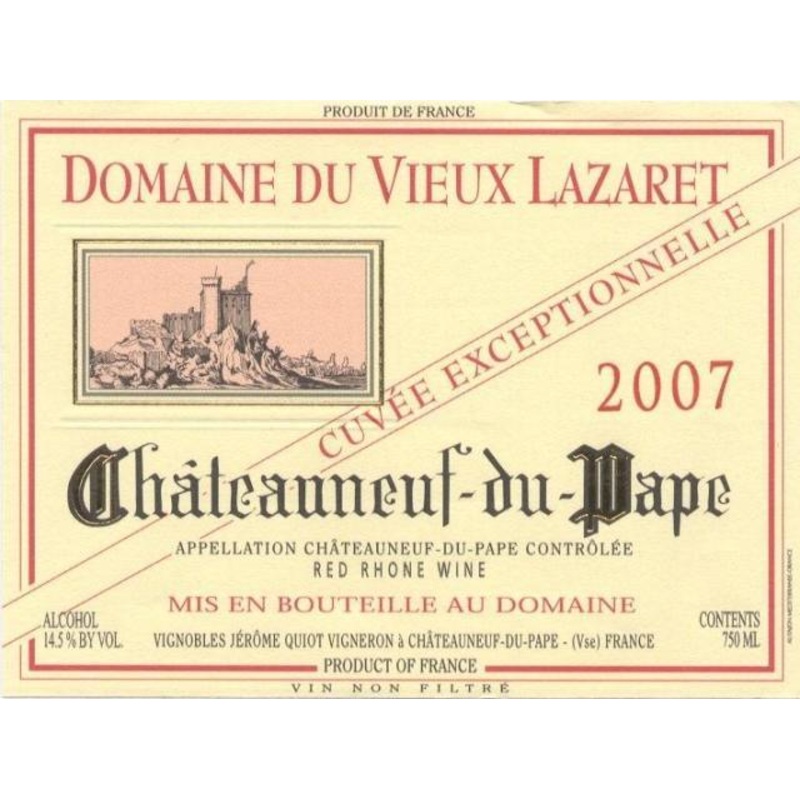 DOM VIEUX LAZARET CHAT-DU-PAPE CUVEE EXCEPTIONNELLE 2022 750 mL