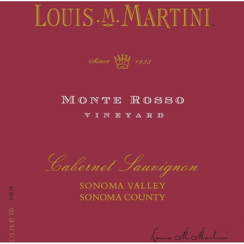 LOUIS M MARTINI CABERNET SAUV MONTE ROSSO 2018 750 mL