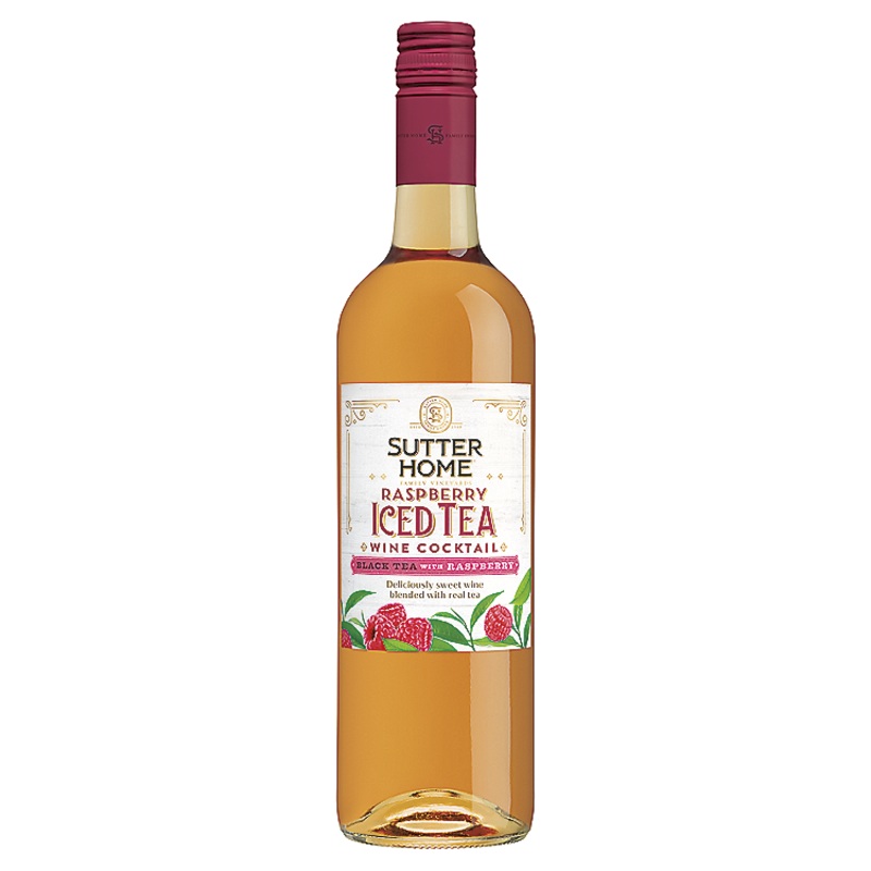 SUTTER HOME BLACK TEA WITH RASPBERRY WINE BASED COCKTAIL 750ML