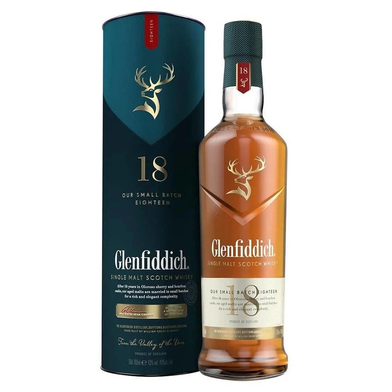 Glenfiddich 18 Year Old Single Malt Scotch Whisky, 70 cl