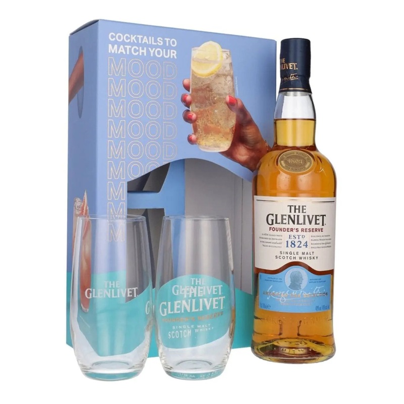 Glenlivet Founders Reserve with Highball Glasses Gift Set, 70 cl