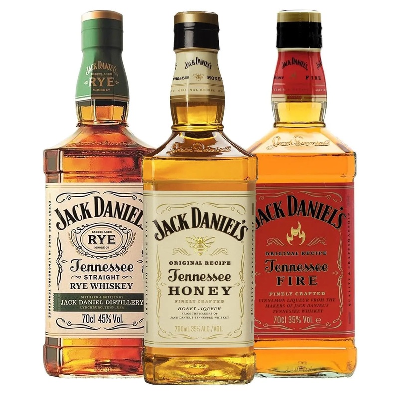 Jack Daniel's Flavoured Whiskey Trio, 3 x 70 cl