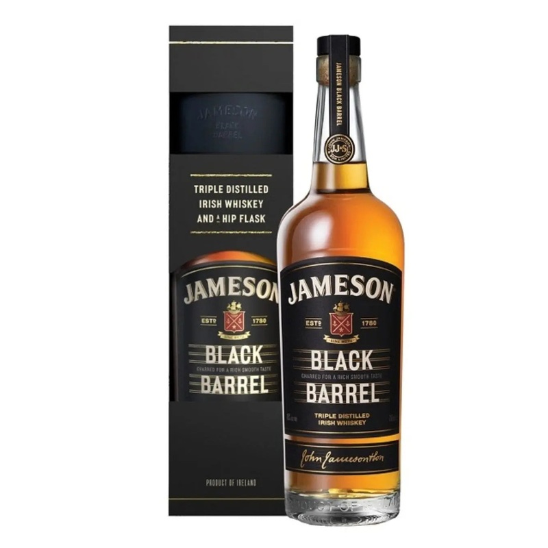 Jameson Black Barrel Irish Whiskey Flask Gift Pack, 70 cl