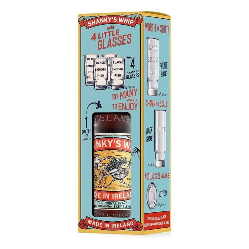 Shanky's Whip Irish Shot Glass Gift Pack, 70 cl