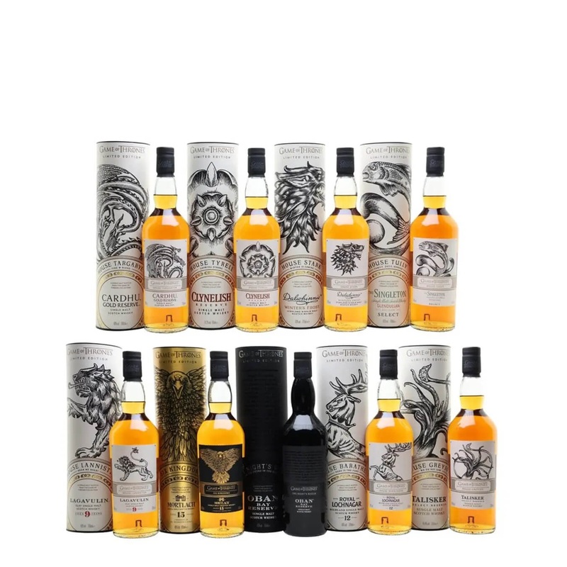 Game of Thrones Complete Set - Single Malt Whiskies, 9 x 70 cl