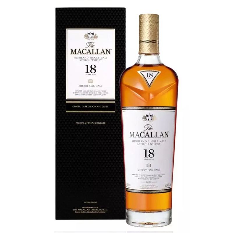 The Macallan 18 Year Old Sherry Oak Malt Whisky 2023 Release, 70 cl