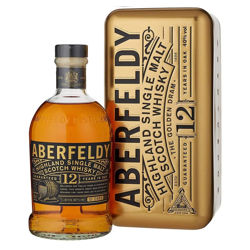 Aberfeldy 12 Year Old Gold Bar Gift Tin Whisky, 70 cl