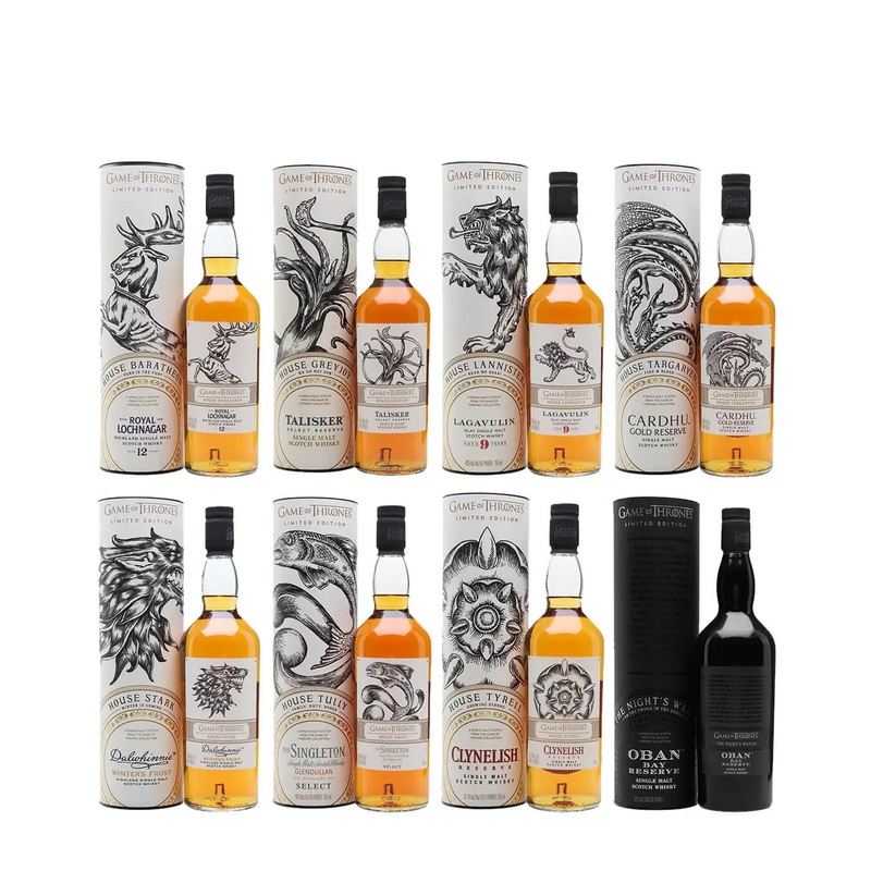 Game of Thrones Original Houses Set - Single Malt Whiskies, 8 x 70 cl