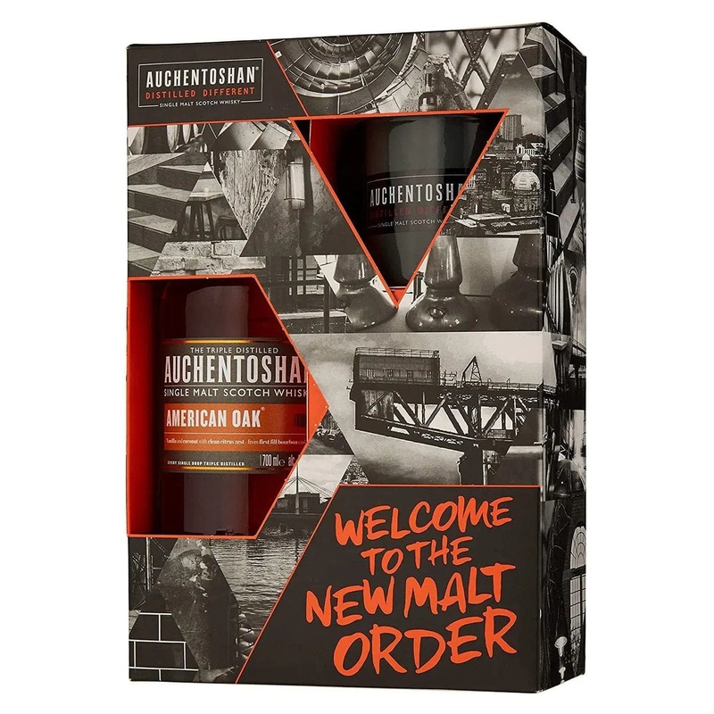 Auchentoshan American Oak Single Mug Gift Pack, 70 cl