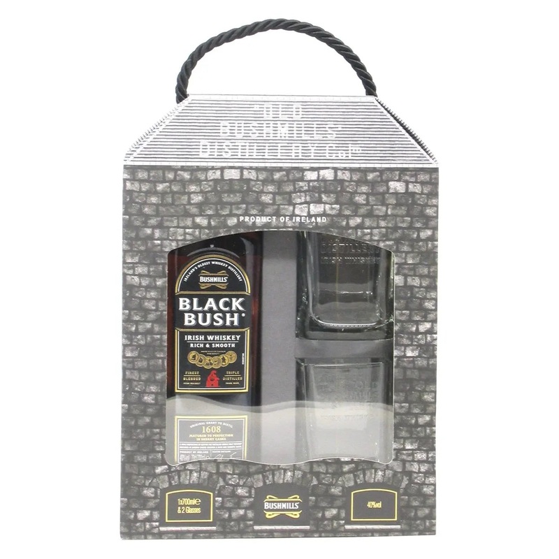 Bushmills Black Bush Whiskey Glass Gift Pack, 70 cl