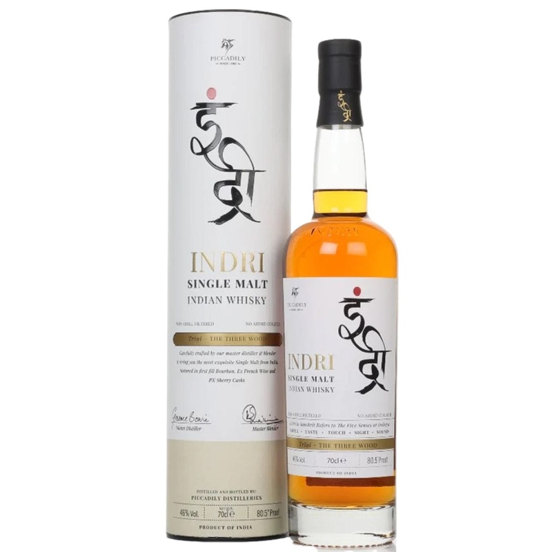 Indri Trini The Three Wood Single Malt Indian Whisky, 70 cl
