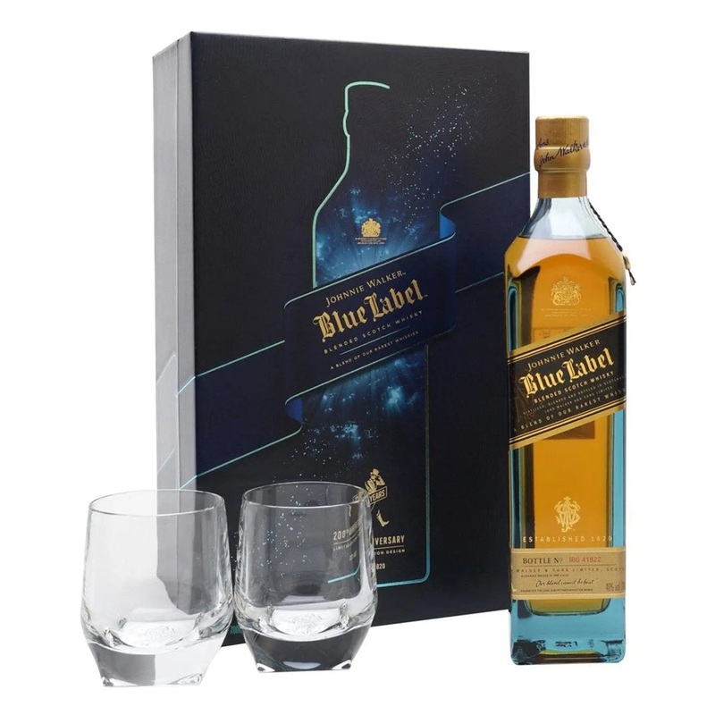 Johnnie Walker Blue Label Whisky Tumbler Gift Set, 70 cl