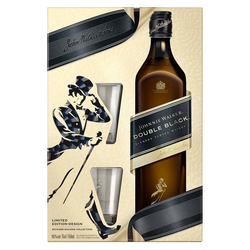 Johnnie Walker Double Black Whisky Gift Set, 70 cl