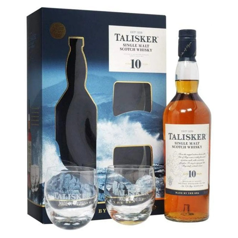 Talisker 10 Year Old Whisky with Two Glasses Gift Pack, 70 cl