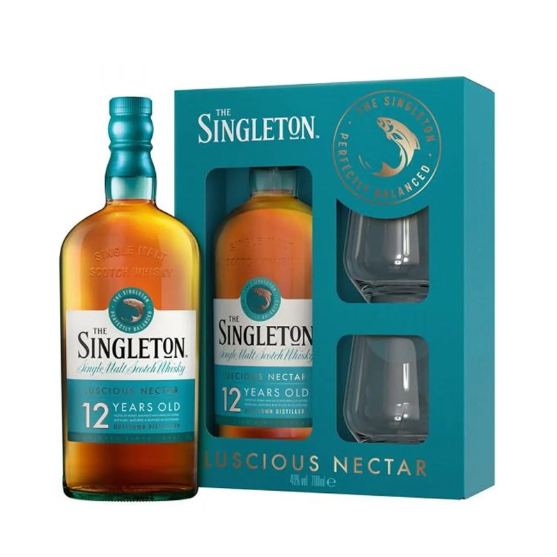 The Singleton of Dufftown 12 Year Old Single Malt Scotch Whisky, 70 cl with 2 Glasses Gift Pack