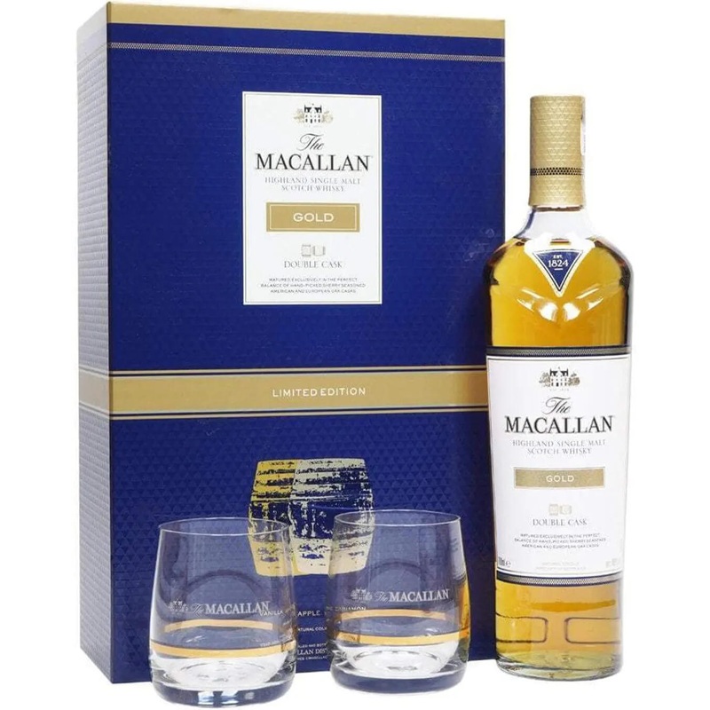 The Macallan Gold Double Cask - 2 Glasses Gift Pack, 70 cl