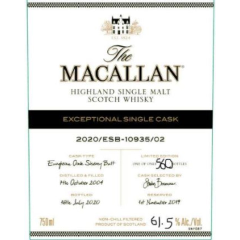 The Macallan Exceptional Single Cask 2020 - 10935 Single Malt Scotch Whisky