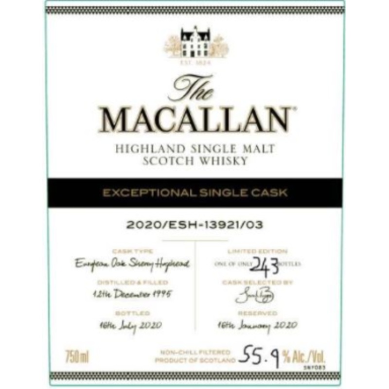 The Macallan Exceptional Single Cask 2020 - 13291 Single Malt Scotch Whisky