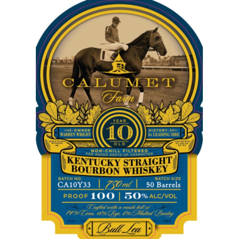 Calumet Farm 10 Year Old Kentucky Straight Bourbon Whiskey
