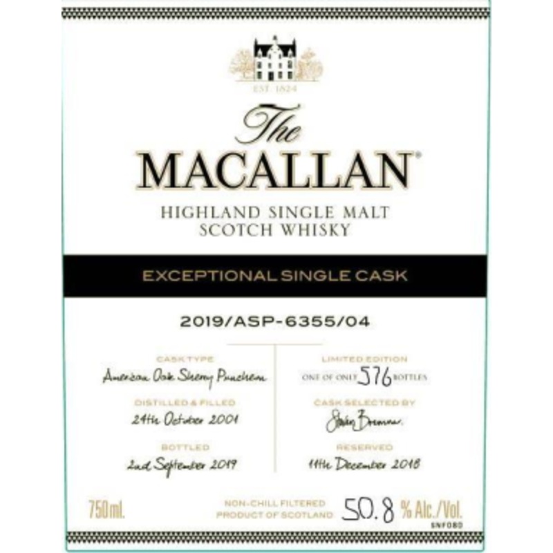 The Macallan Exceptional Single Cask 2019 - 6355 Single Malt Scotch Whisky