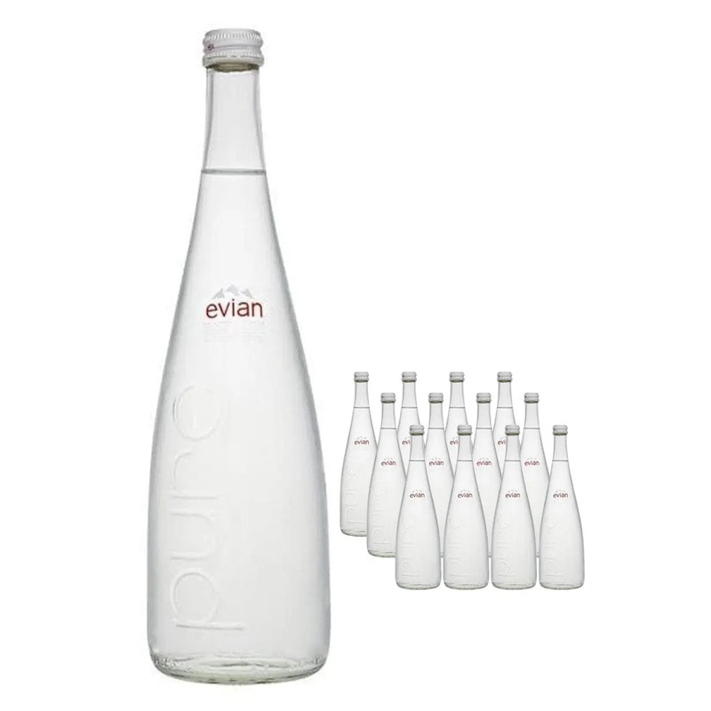 Evian Glass Bottle Multipack, 12 x 750 ml