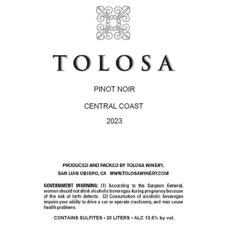 TOLOSA CHARDONNAY CENTRAL CST PKEG