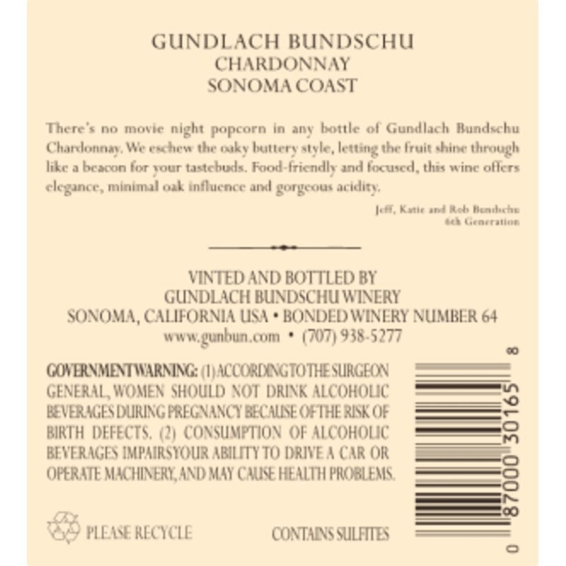 Gundlach Bundschu 2017 Chardonnay