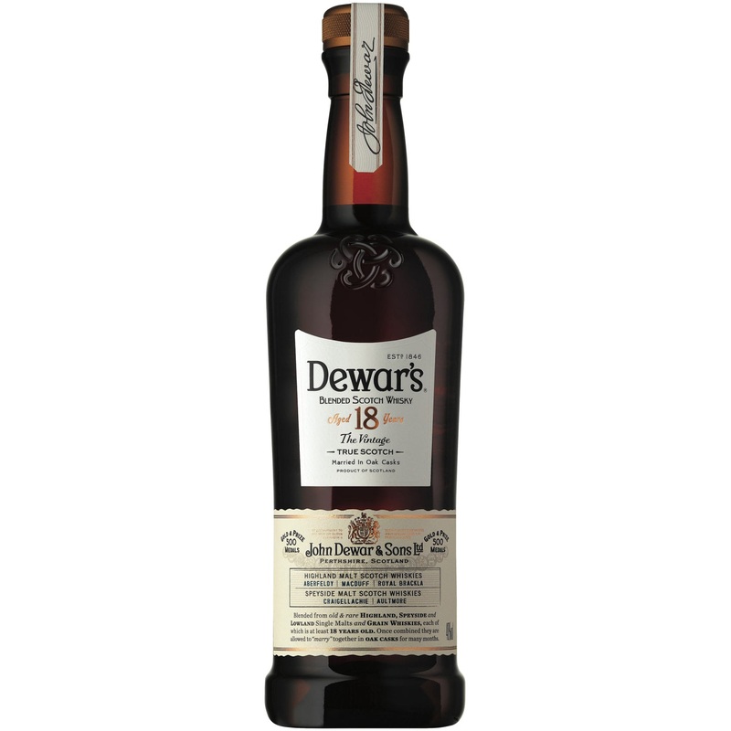 DEWAR'S BLENDED SCOTCH THE VINTAGE 18 YR 80 W/ GIFT BOX 750ML