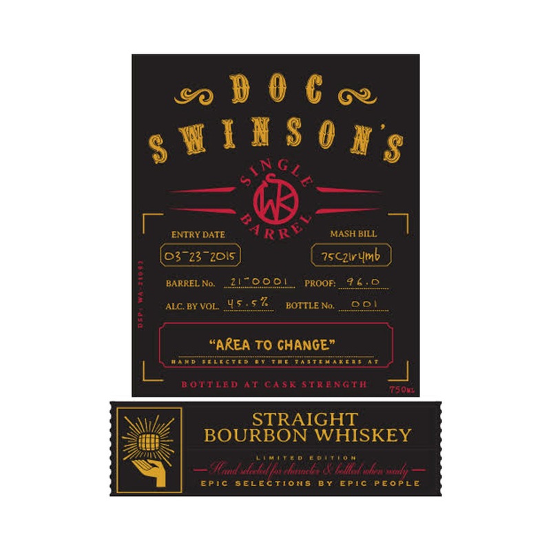 Doc Swinsons Single Barrel Straight Bourbon 750ml
