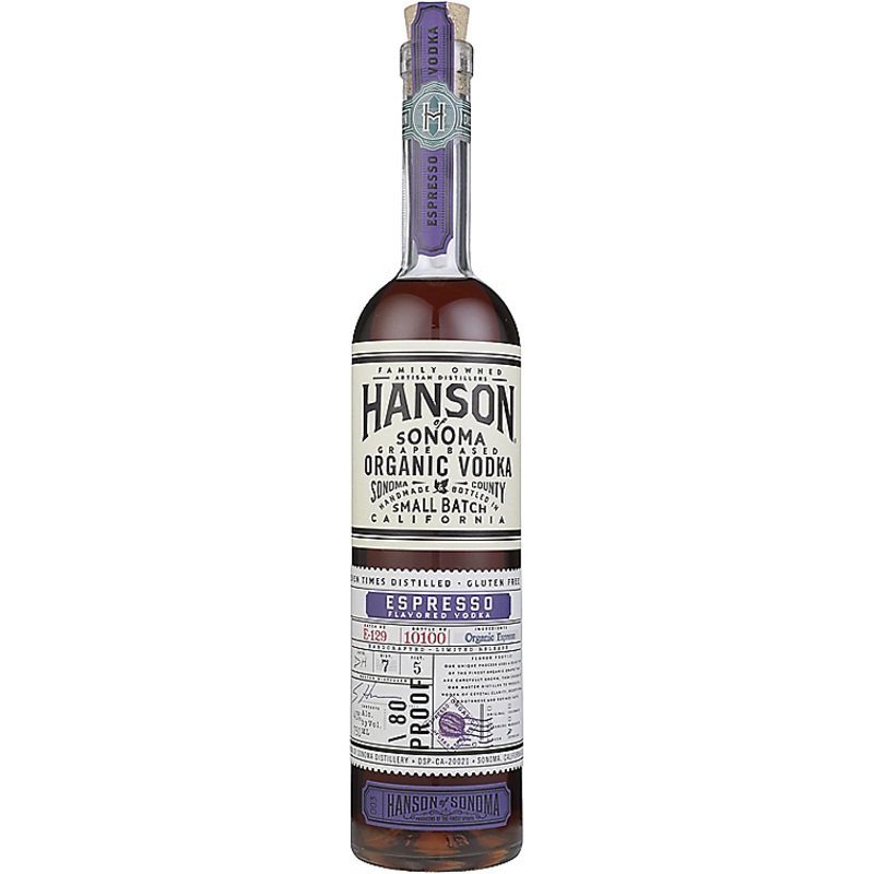 HANSON OF SONOMA COFFEE FLAVORED VODKA SMALL BATCH LIMITED RELEASE 80 750ML