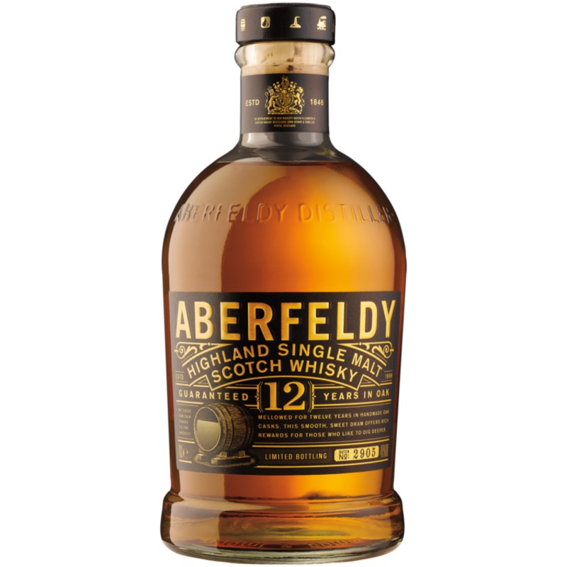 ABERFELDY SINGLE MALT SCOTCH 12 YR 80 W/ GIFT TIN BOX 750ML