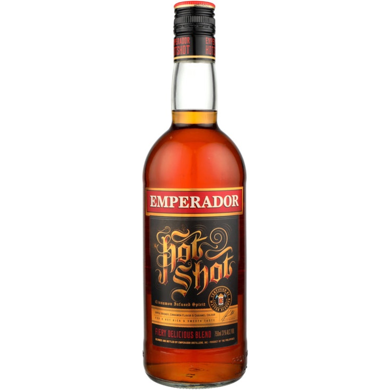 EMPERADOR CINNAMON INFUSED SPIRIT HOT SHOT 62 750ML