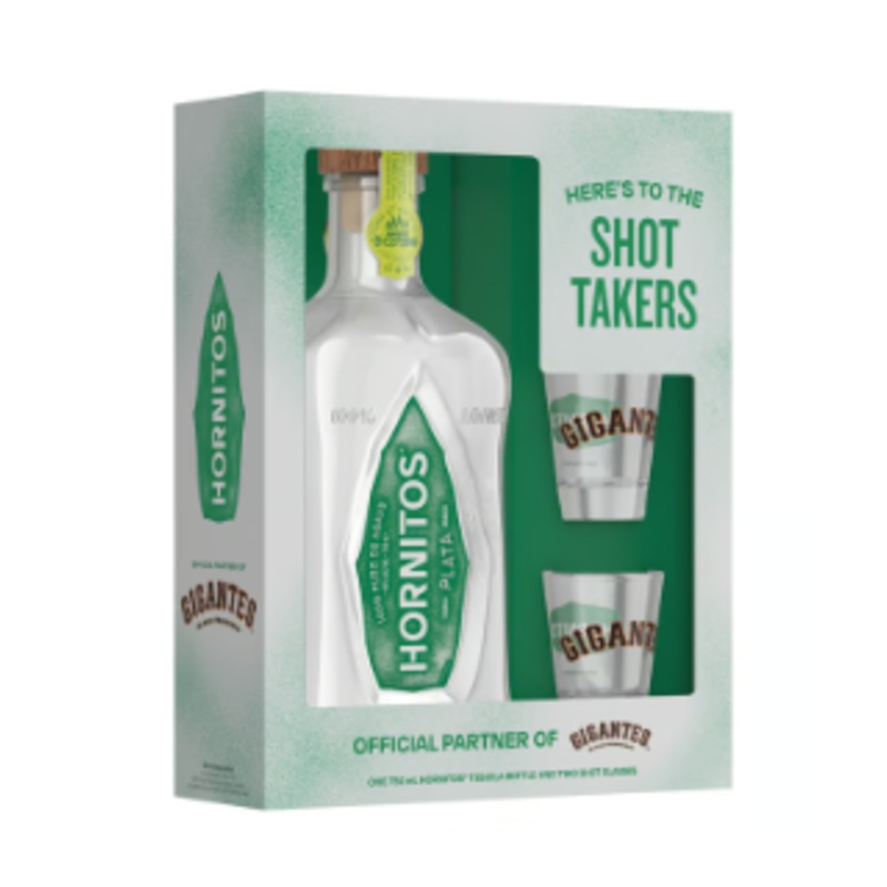 HORNITOS TEQUILA PLATA 80 W/ 2 SHOT GLASSES 750ML