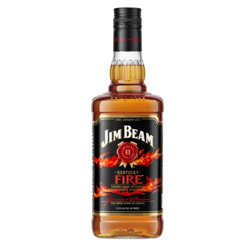 JIM BEAM CINNAMON FLAVORED WHISKEY KENTUCKY FIRE 65 750ML
