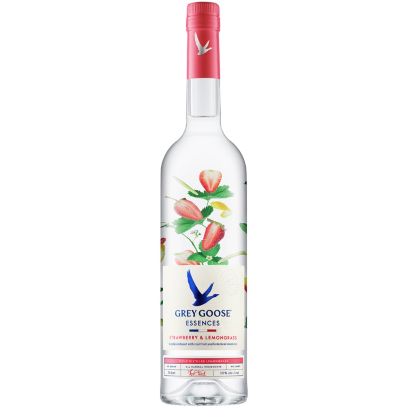 GREY GOOSE STRAWBERRY & LEMONGRASS FLAVORED VODKA ESSENCES 60 750ML